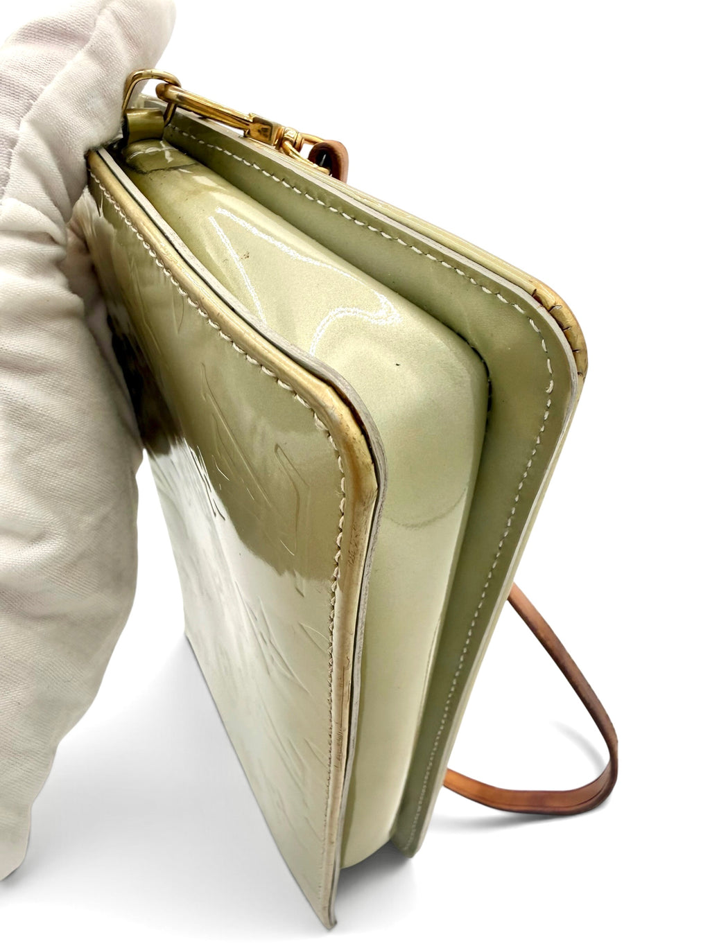 Louis Vuitton Vintage Vernis Lexington Pochette Sage Green Patent Leather