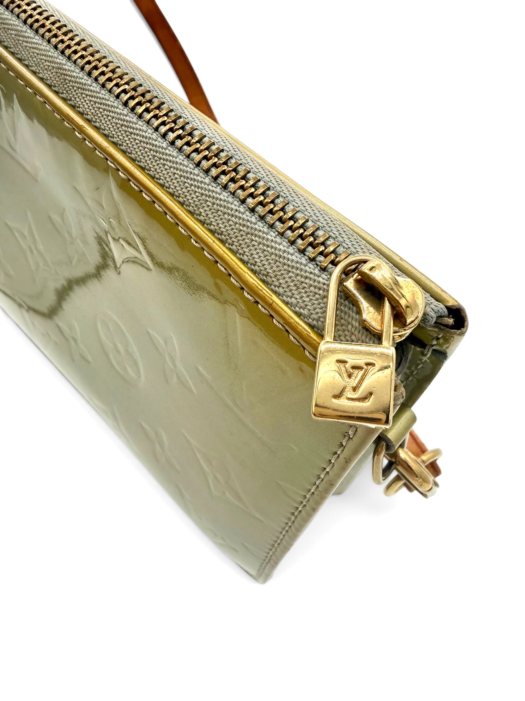 Louis Vuitton Vintage Vernis Lexington Pochette Sage Green Patent Leather