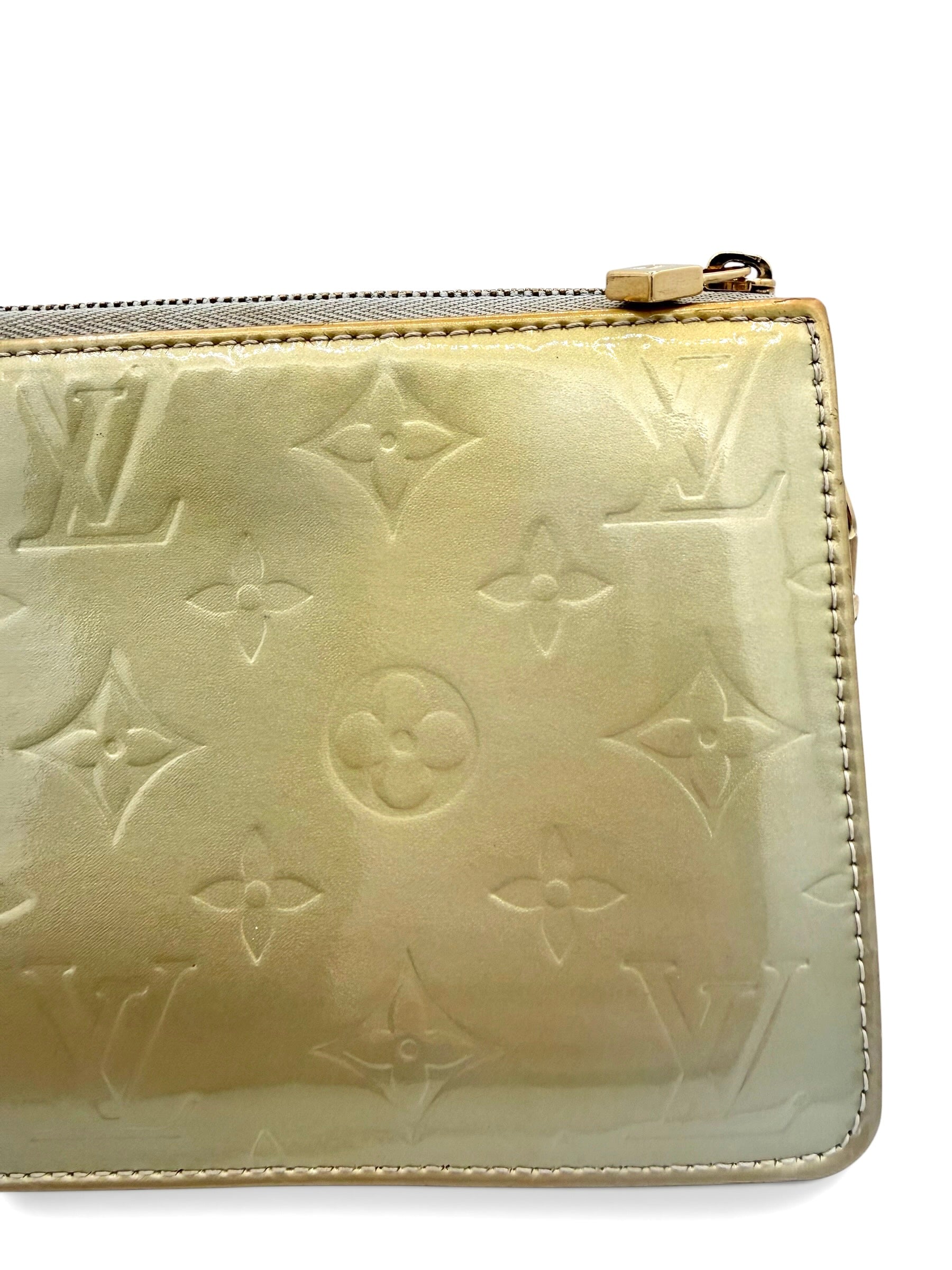 Louis Vuitton Vintage Vernis Lexington Pochette Sage Green Patent Leather