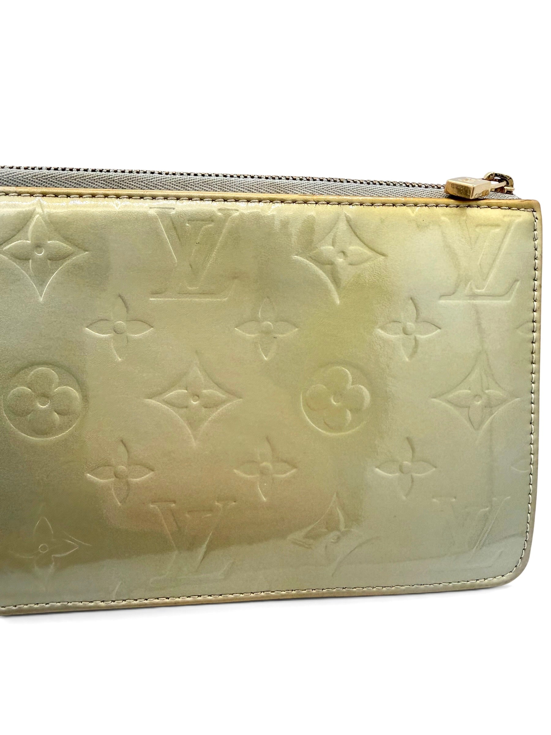 Louis Vuitton Vintage Vernis Lexington Pochette Sage Green Patent Leather