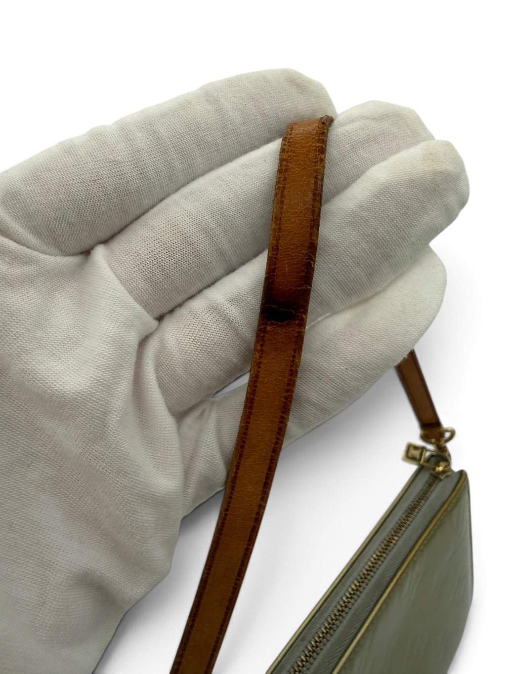 Louis Vuitton Vintage Vernis Lexington Pochette Sage Green Patent Leather