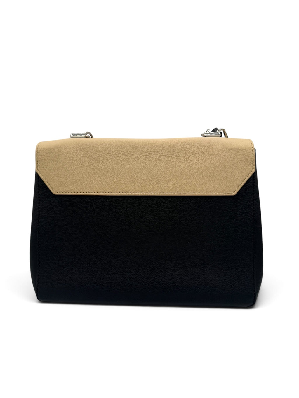 Louis Vuitton Lockme Flap MM Taurillon Leather Shoulder Bag – Crème & Black