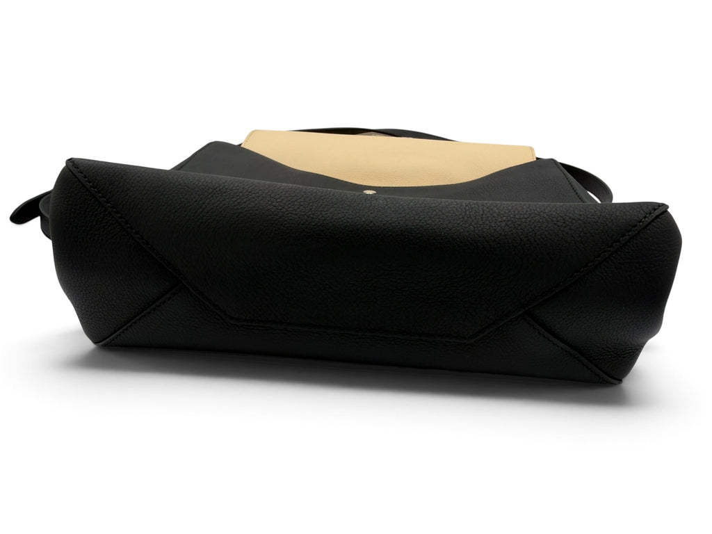 Louis Vuitton Lockme Flap MM Taurillon Leather Shoulder Bag – Crème & Black