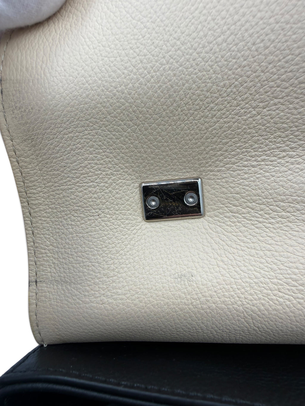 Louis Vuitton Lockme Flap MM Taurillon Leather Shoulder Bag – Crème & Black