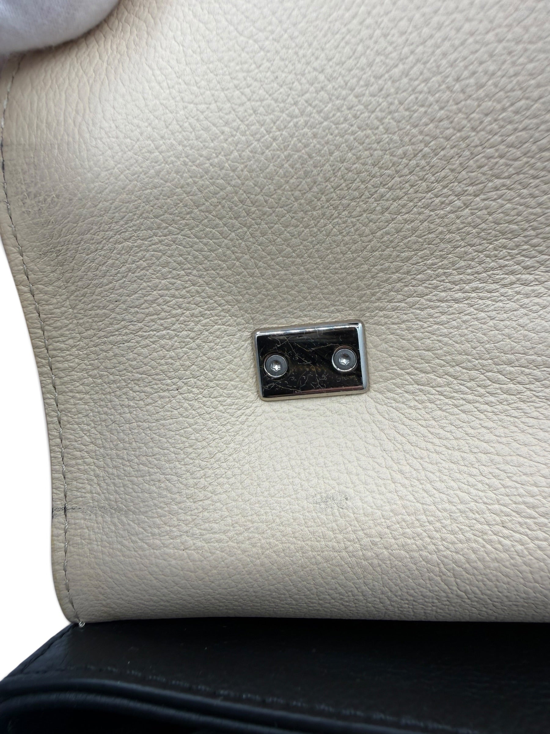 Louis Vuitton Lockme Flap MM Taurillon Leather Shoulder Bag – Crème & Black