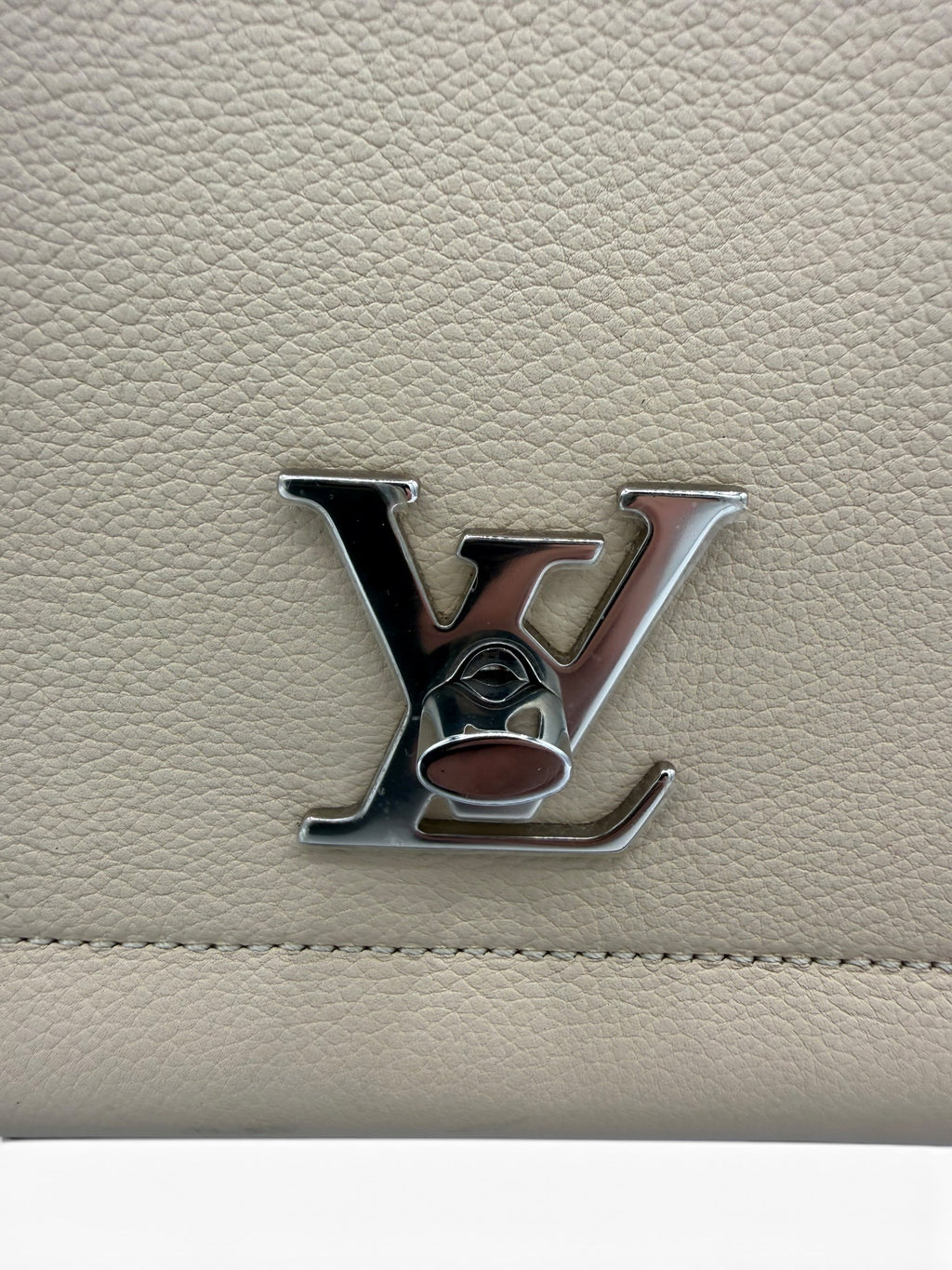 Louis Vuitton Lockme Flap MM Taurillon Leather Shoulder Bag – Crème & Black