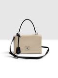 Louis Vuitton Lockme Flap MM Taurillon Leather Shoulder Bag – Crème & Black