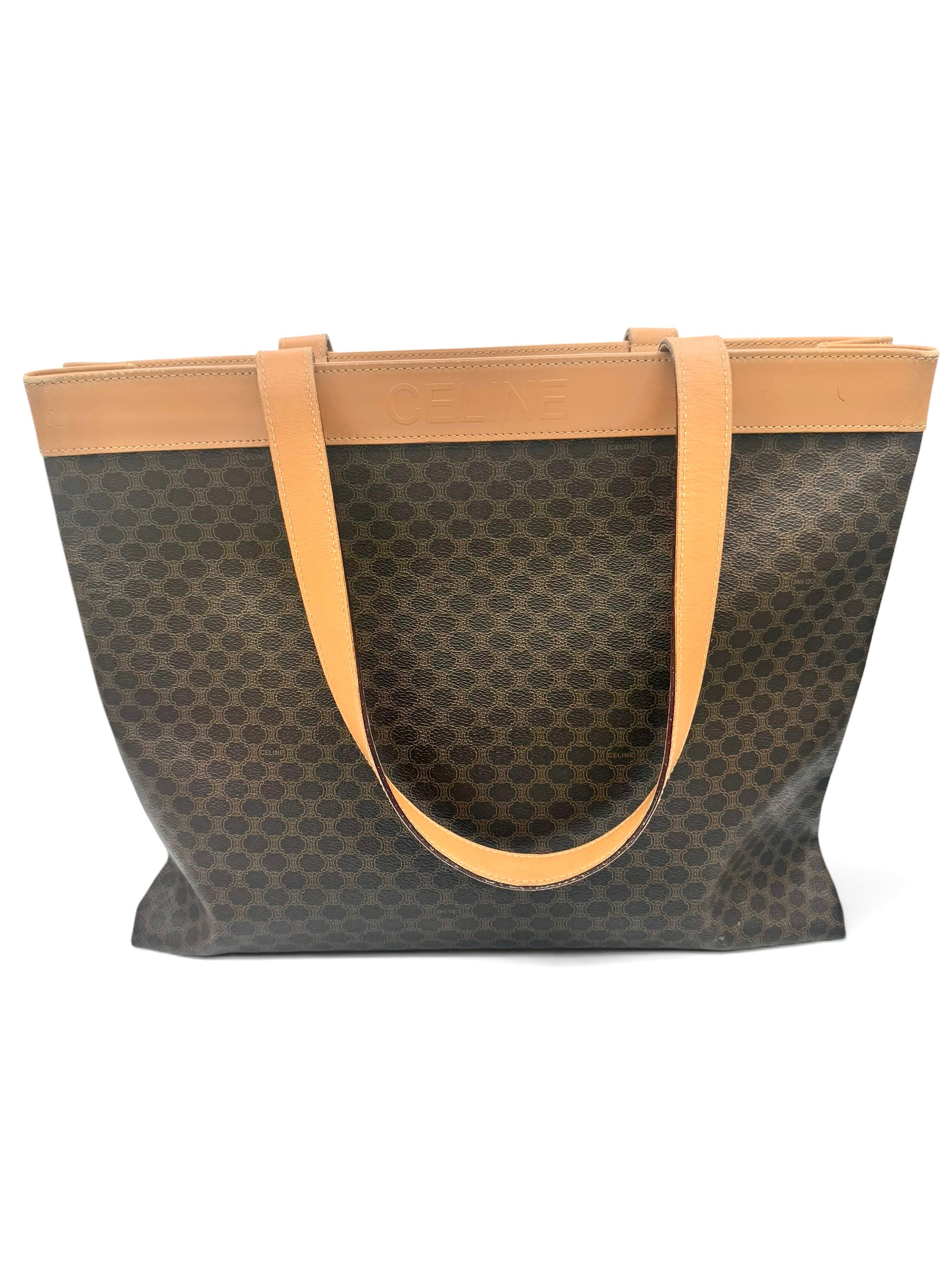 Celine Macadam Coated Canvas Shopper Tote Vintage