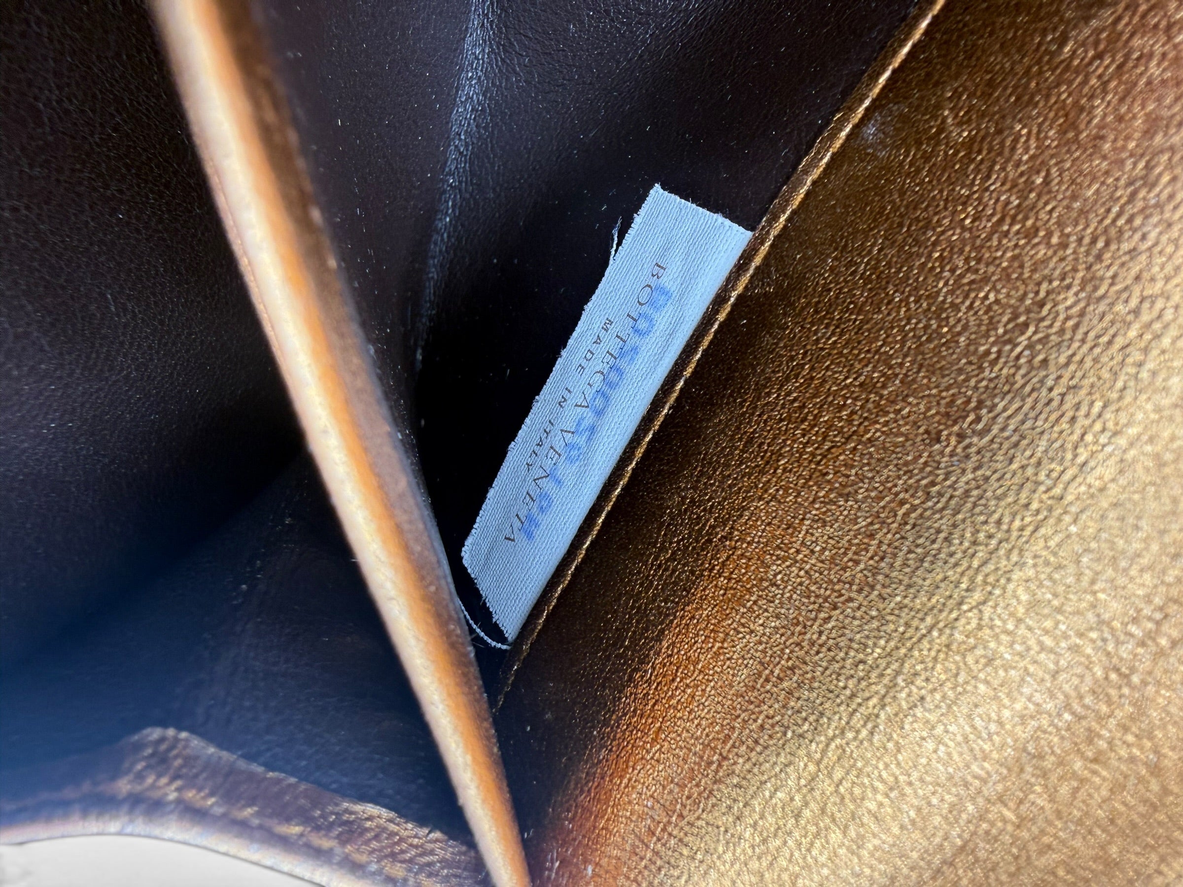 Bottega Veneta Metallic Bronze Intrecciato Continental Wallet