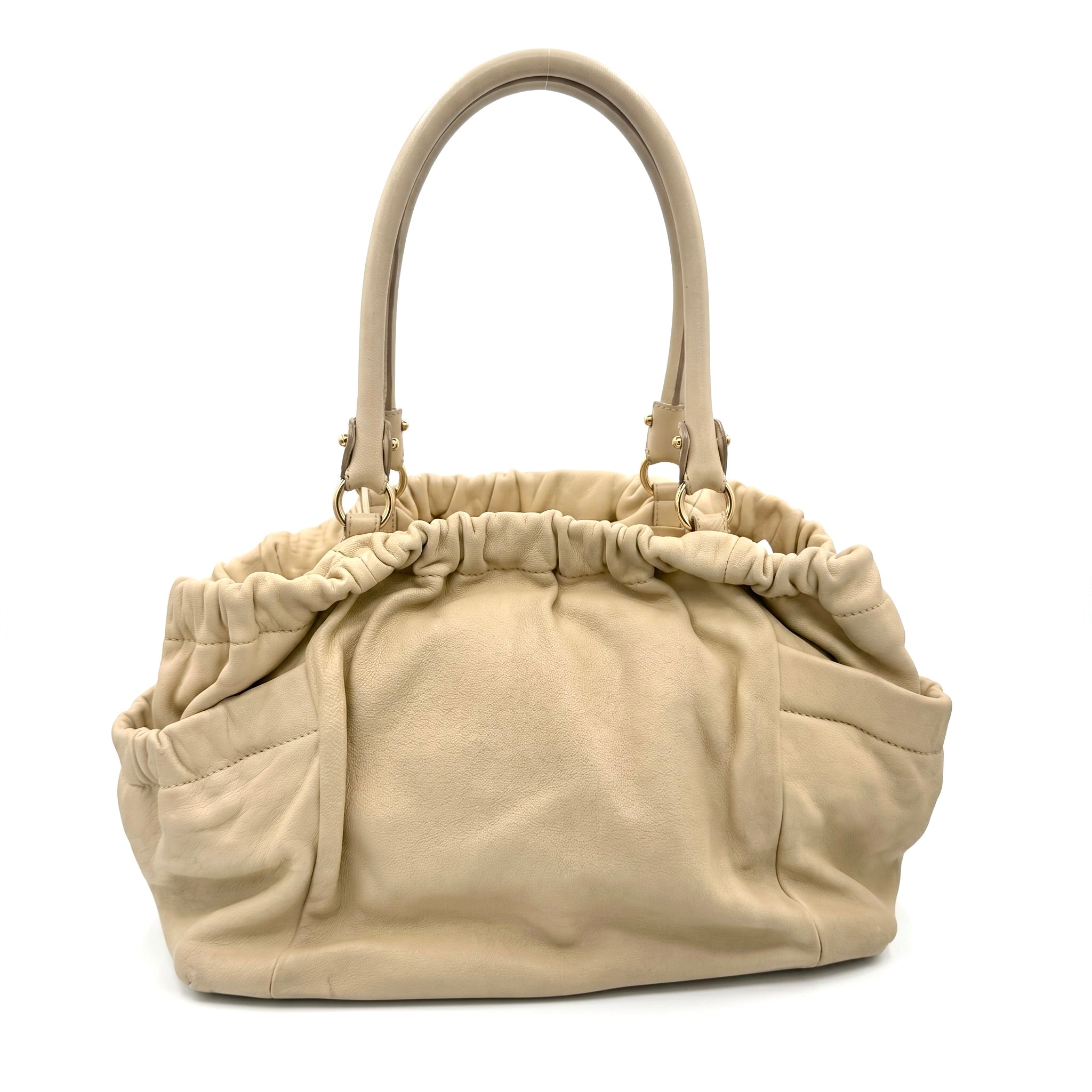 Salvatore Ferragamo Miss Vara Bow Tote – Beige Leather Vintage