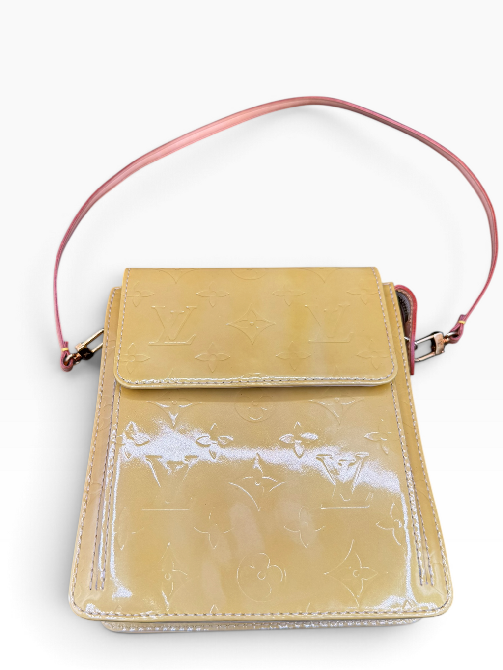 Louis Vuitton Monogram Vernis Mott Shoulder Bag | Yellow Patent Leather | Vintage