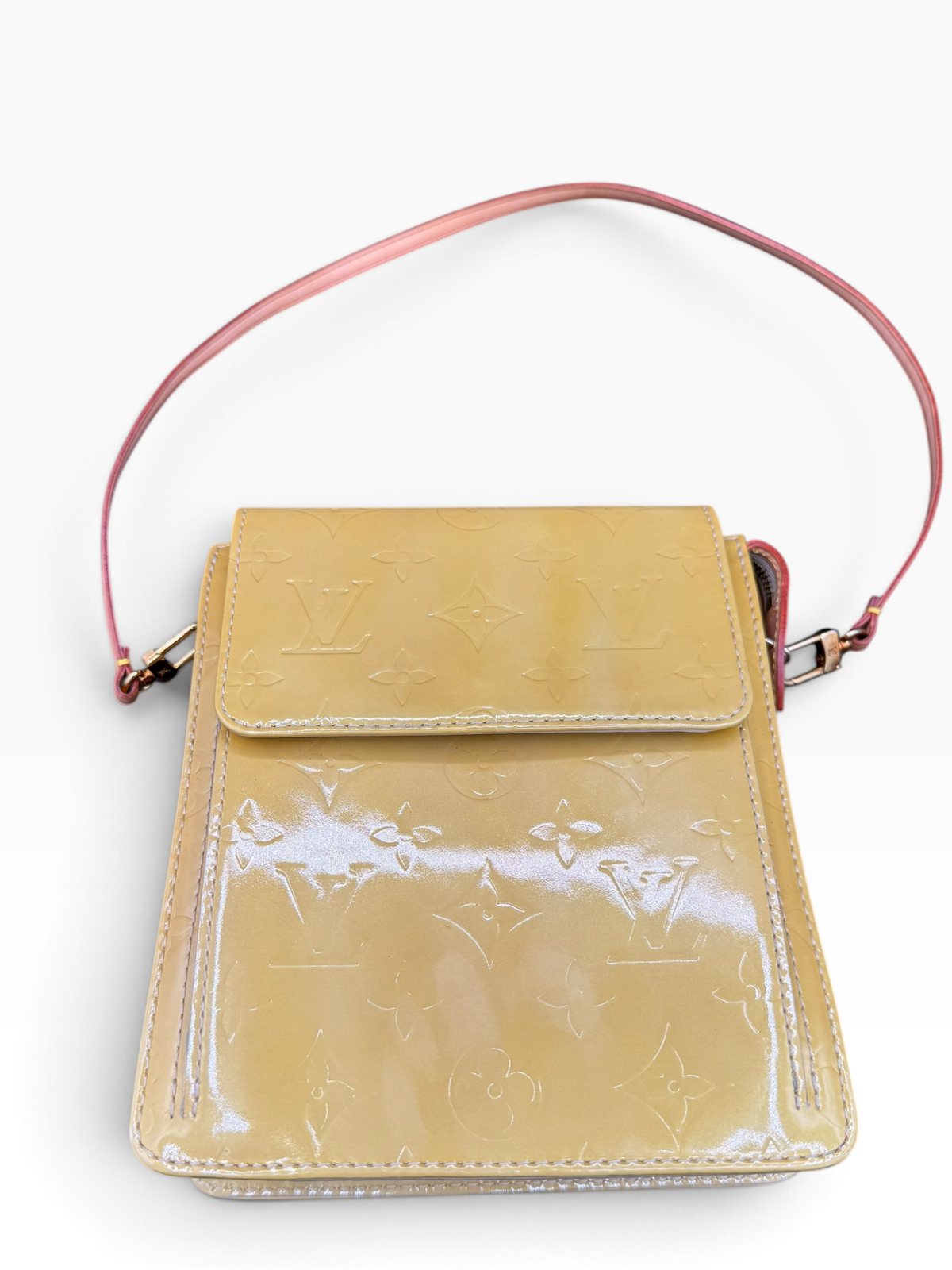 Louis Vuitton Monogram Vernis Mott Shoulder Bag | Yellow Patent Leather | Vintage