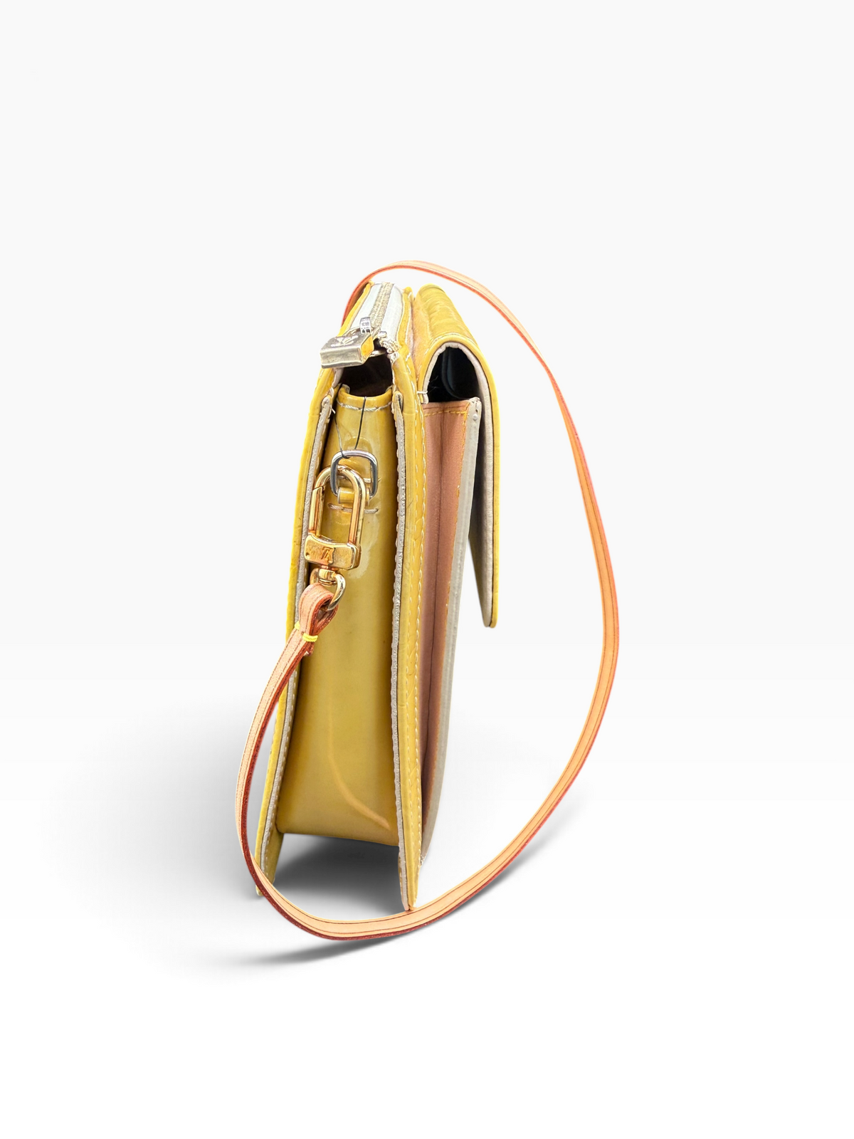 Louis Vuitton Monogram Vernis Mott Shoulder Bag | Yellow Patent Leather | Vintage