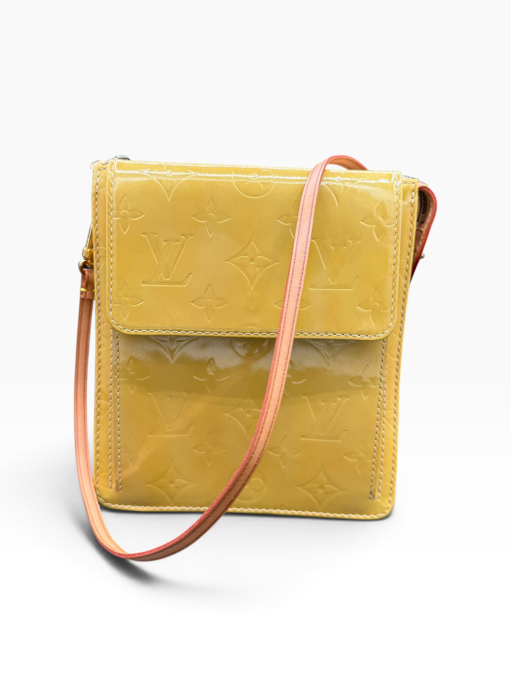 Louis Vuitton Monogram Vernis Mott Shoulder Bag | Yellow Patent Leather | Vintage