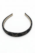 Gucci GG Monogram Denim Headband Blue Canvas Gold GG Logo Authentic