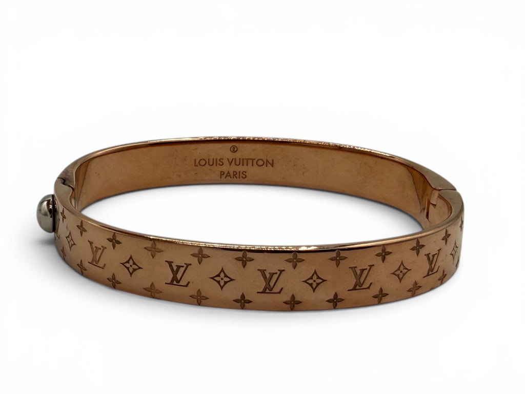 Louis Vuitton Nanogram Cuff Bracelet Rose Gold Size M
