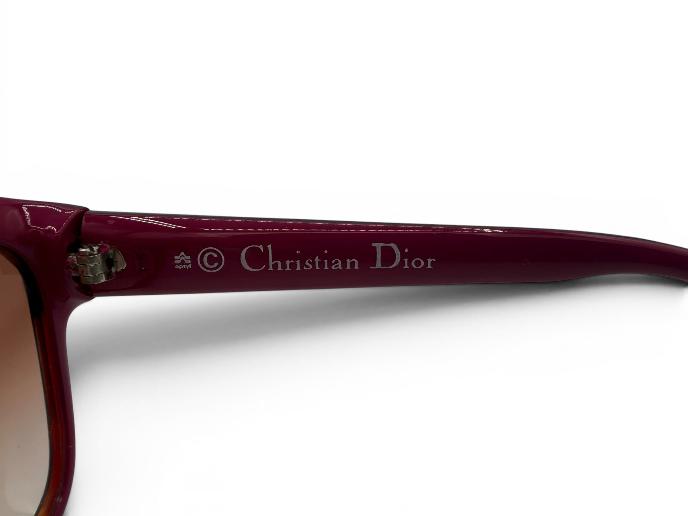 Vintage Christian Optyl Dior Oversized Shield Aviator Sunglasses Tortoise Burgundy Gradient Lenses