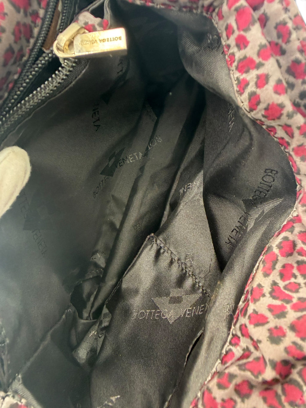 Bottega Veneta Pink Leopard Print Nylon Tote Bag