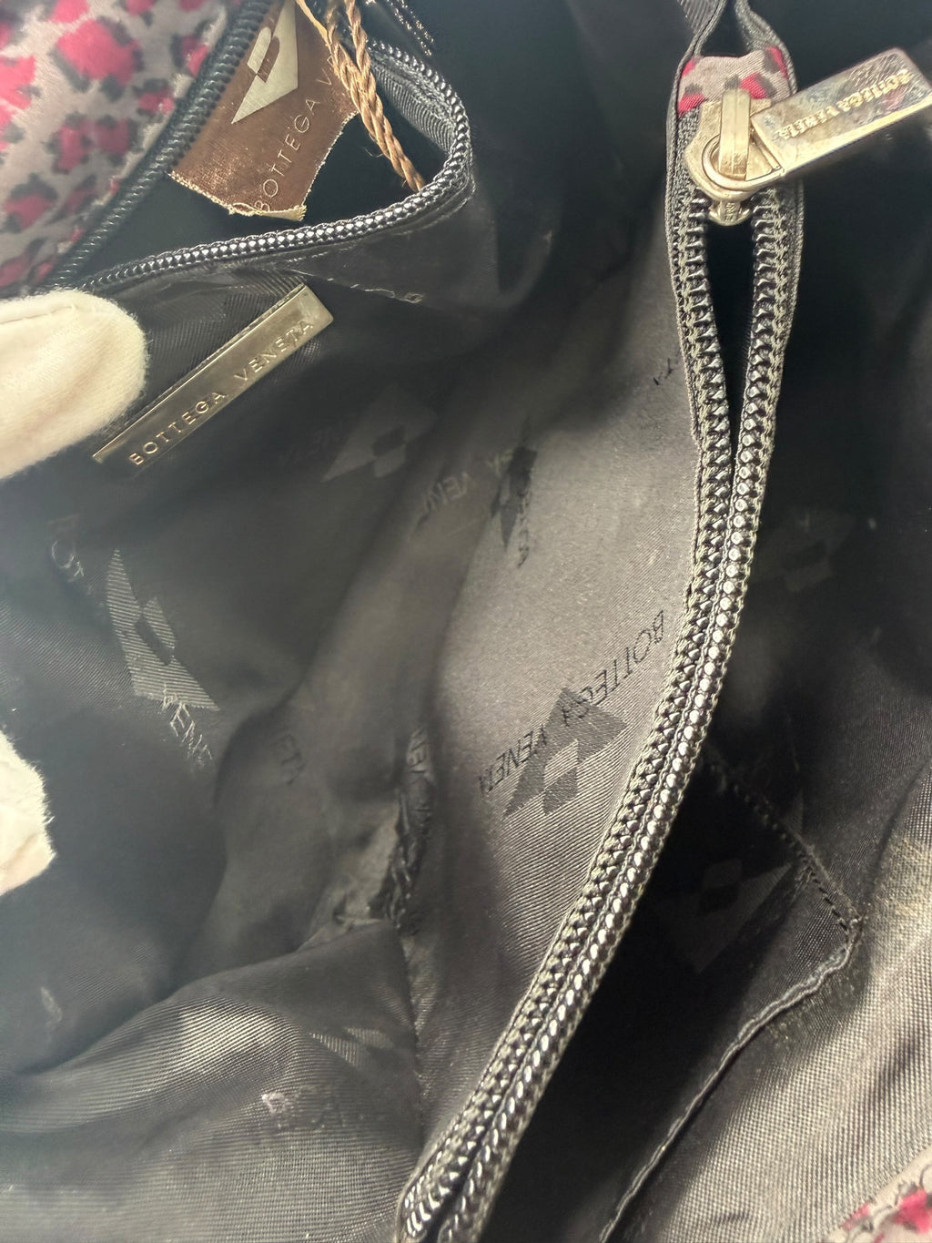 Bottega Veneta Pink Leopard Print Nylon Tote Bag