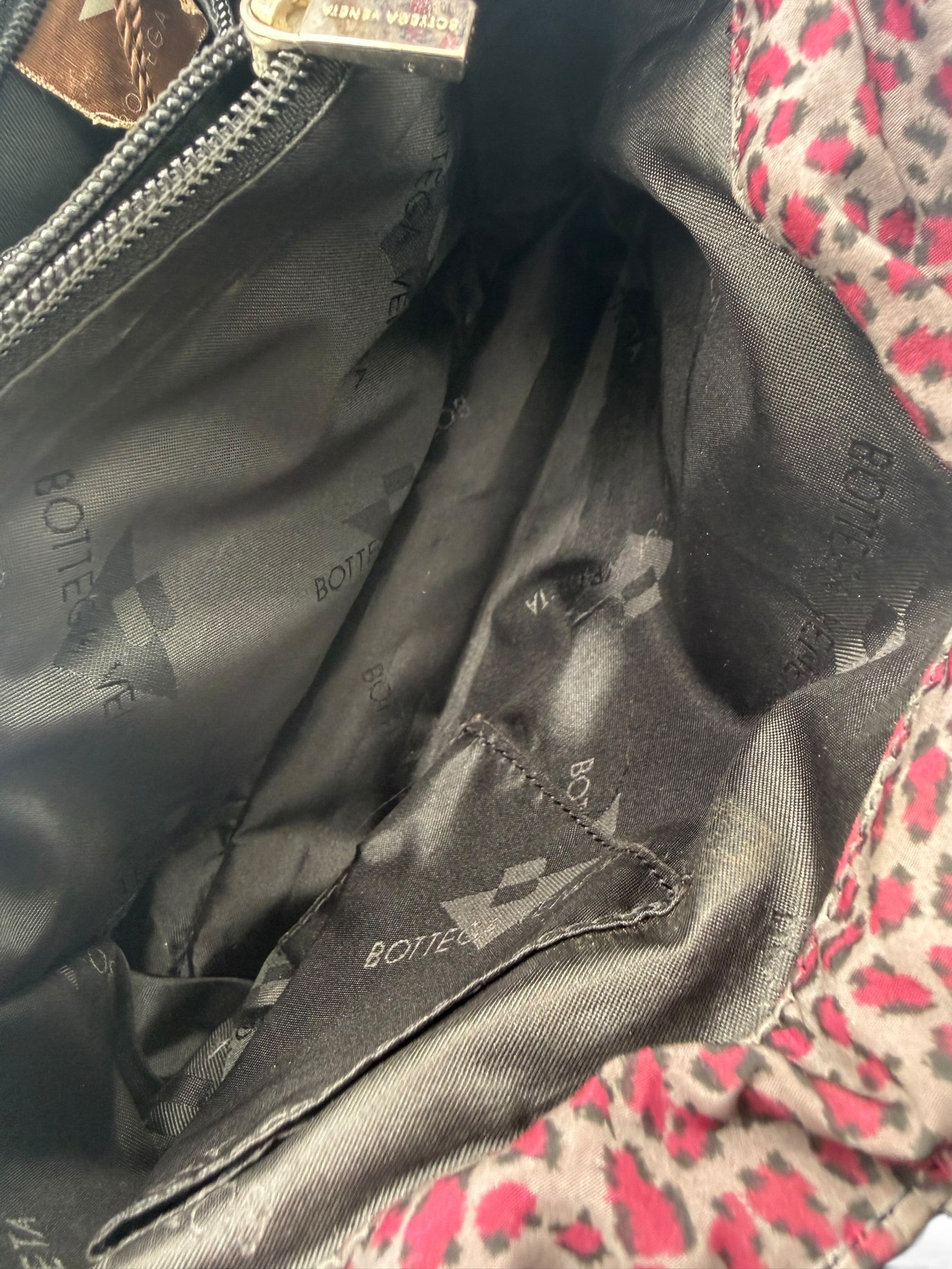 Bottega Veneta Pink Leopard Print Nylon Tote Bag