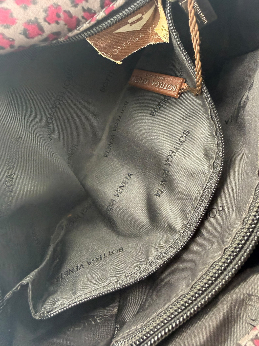 Bottega Veneta Pink Leopard Print Nylon Tote Bag