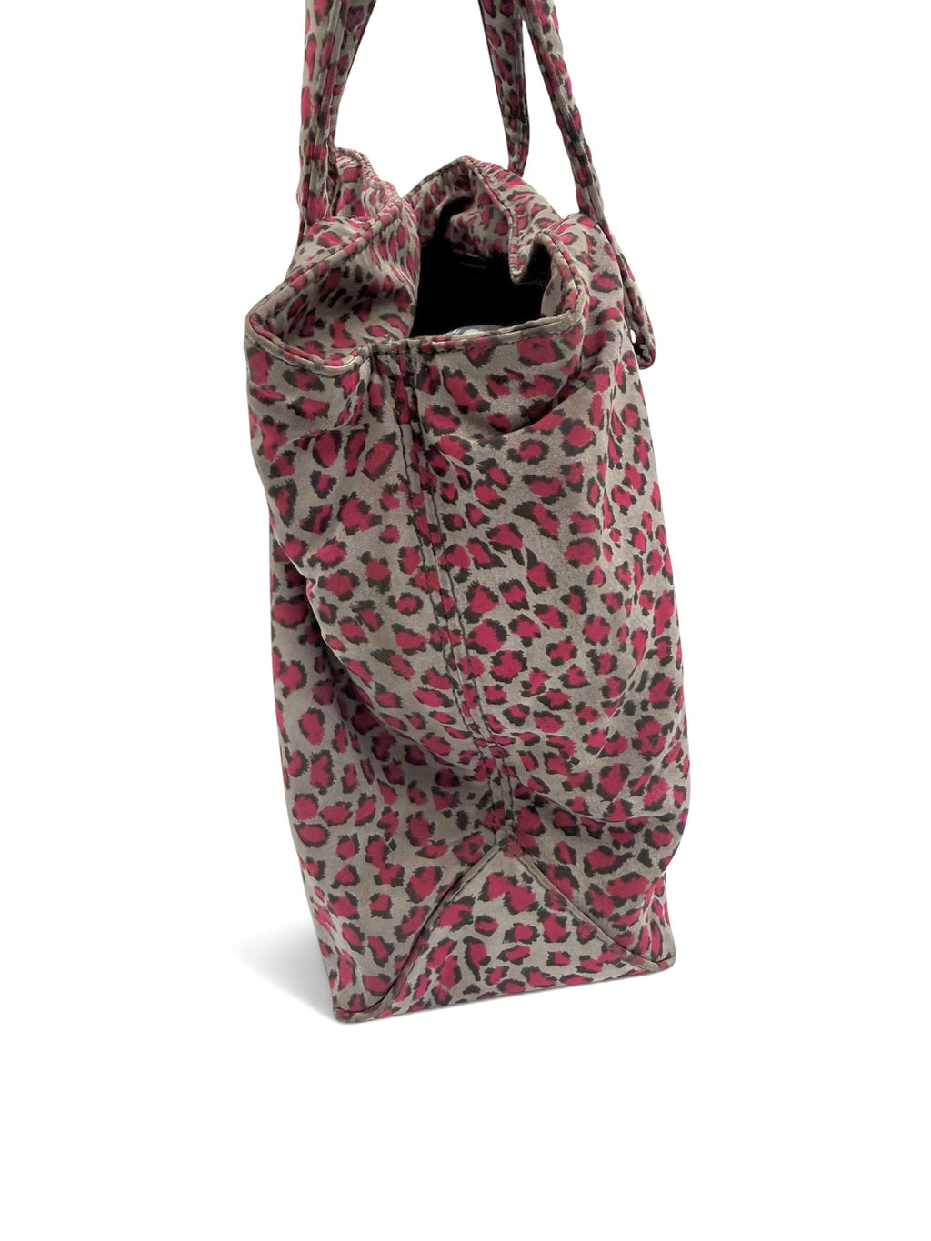 Bottega Veneta Pink Leopard Print Nylon Tote Bag