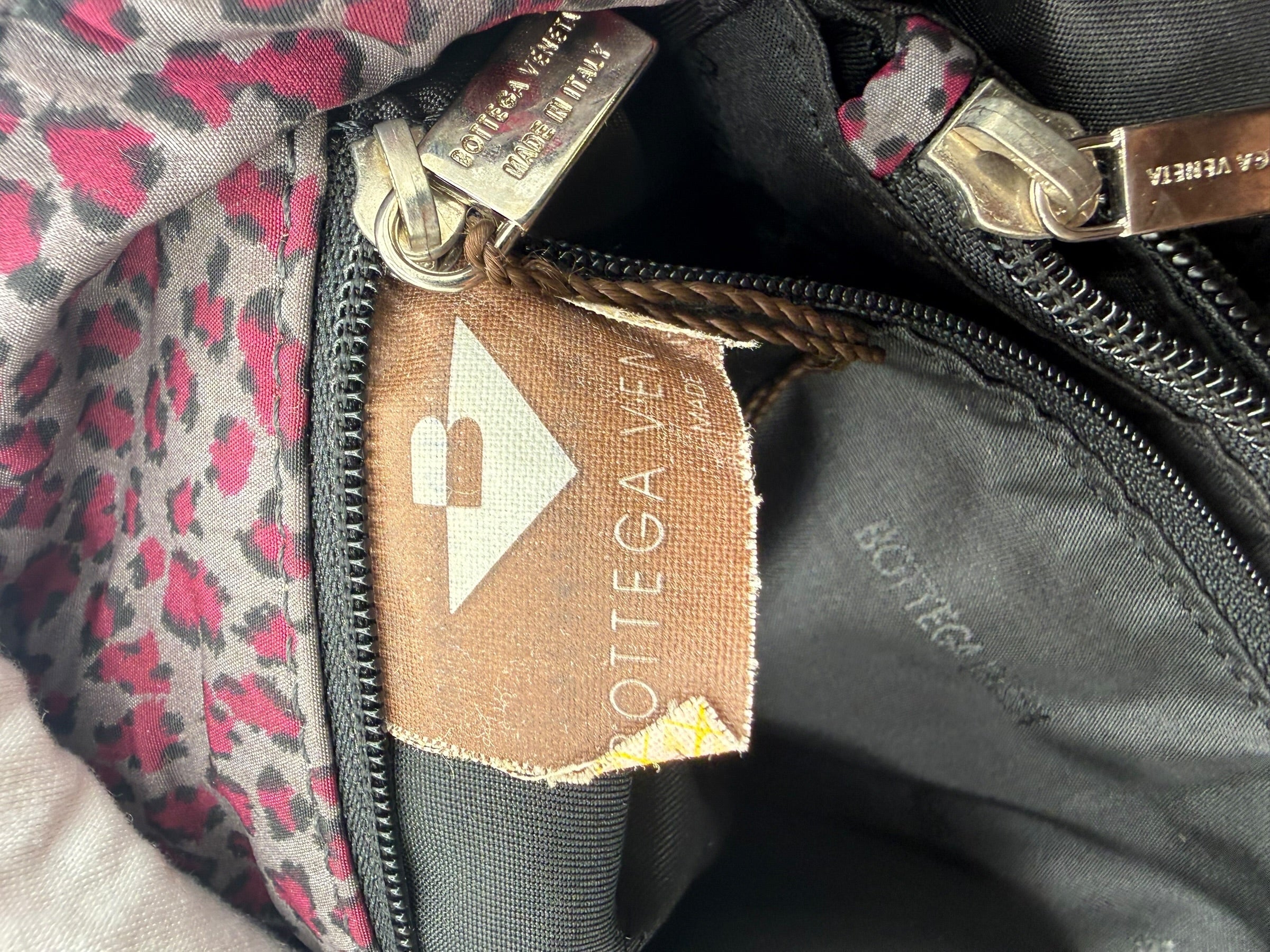 Bottega Veneta Pink Leopard Print Nylon Tote Bag