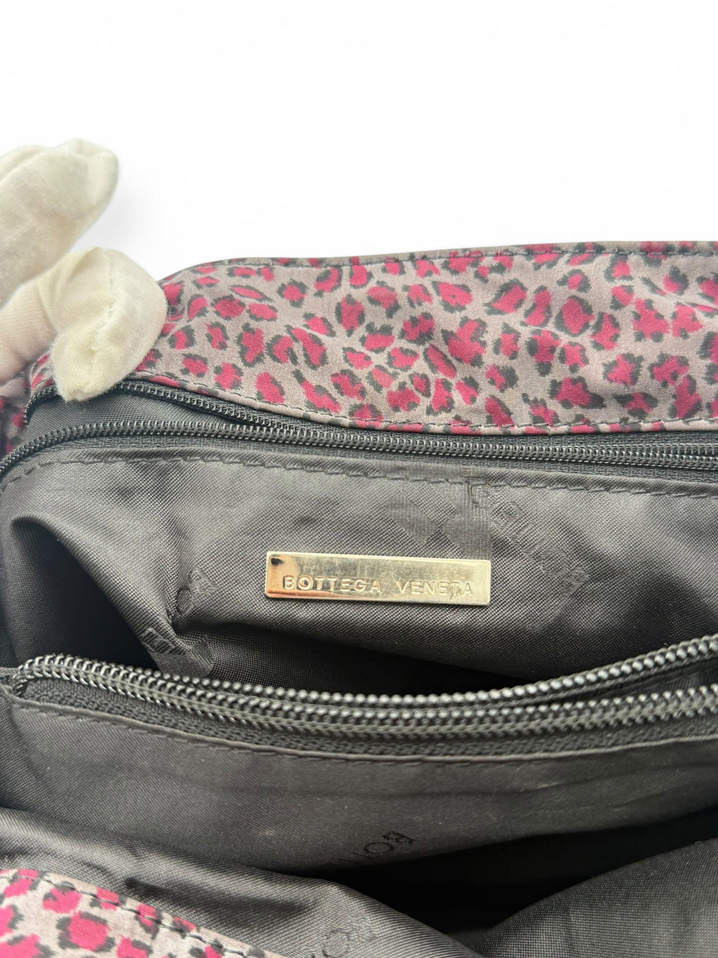 Bottega Veneta Pink Leopard Print Nylon Tote Bag
