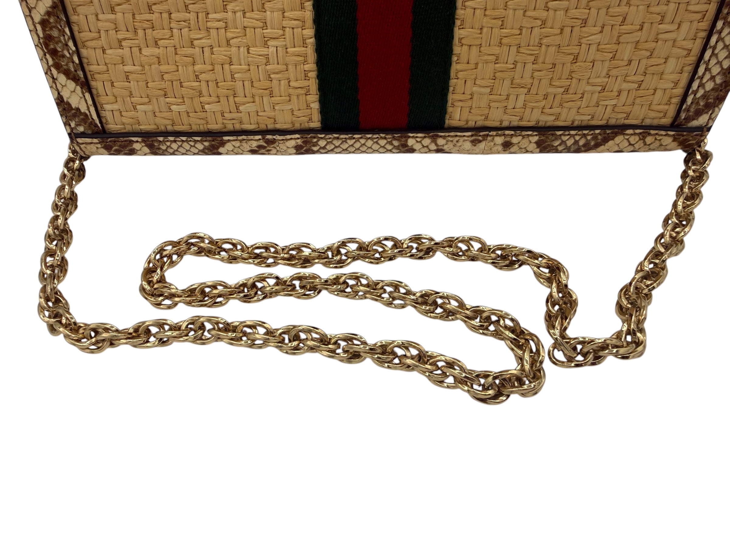 Gucci Python Ophidia bag w double G emblem Raffia/Python