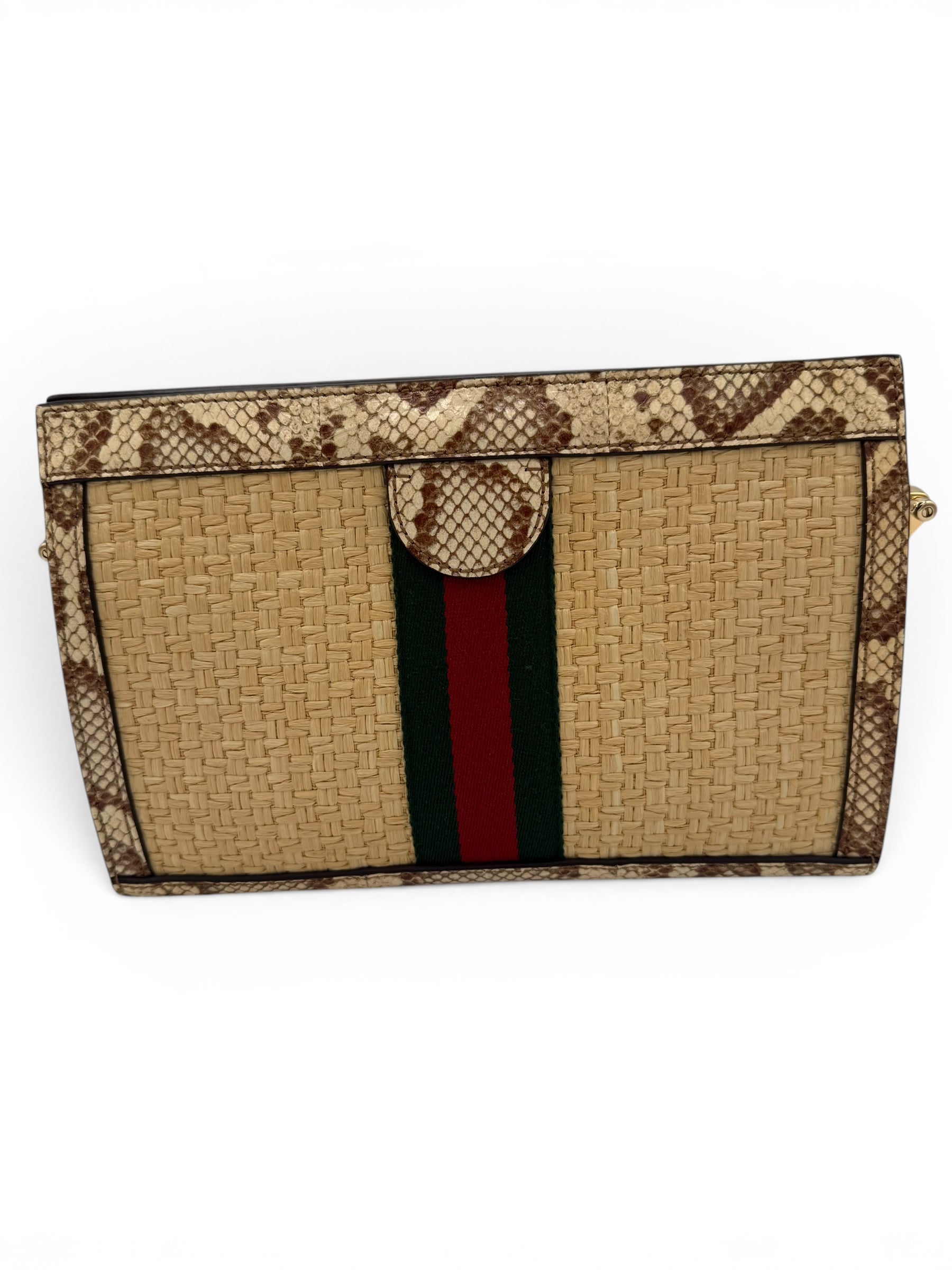 Gucci Python Ophidia bag w double G emblem Raffia/Python