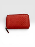 Gucci Red Diamante Leather Zip Around Wallet