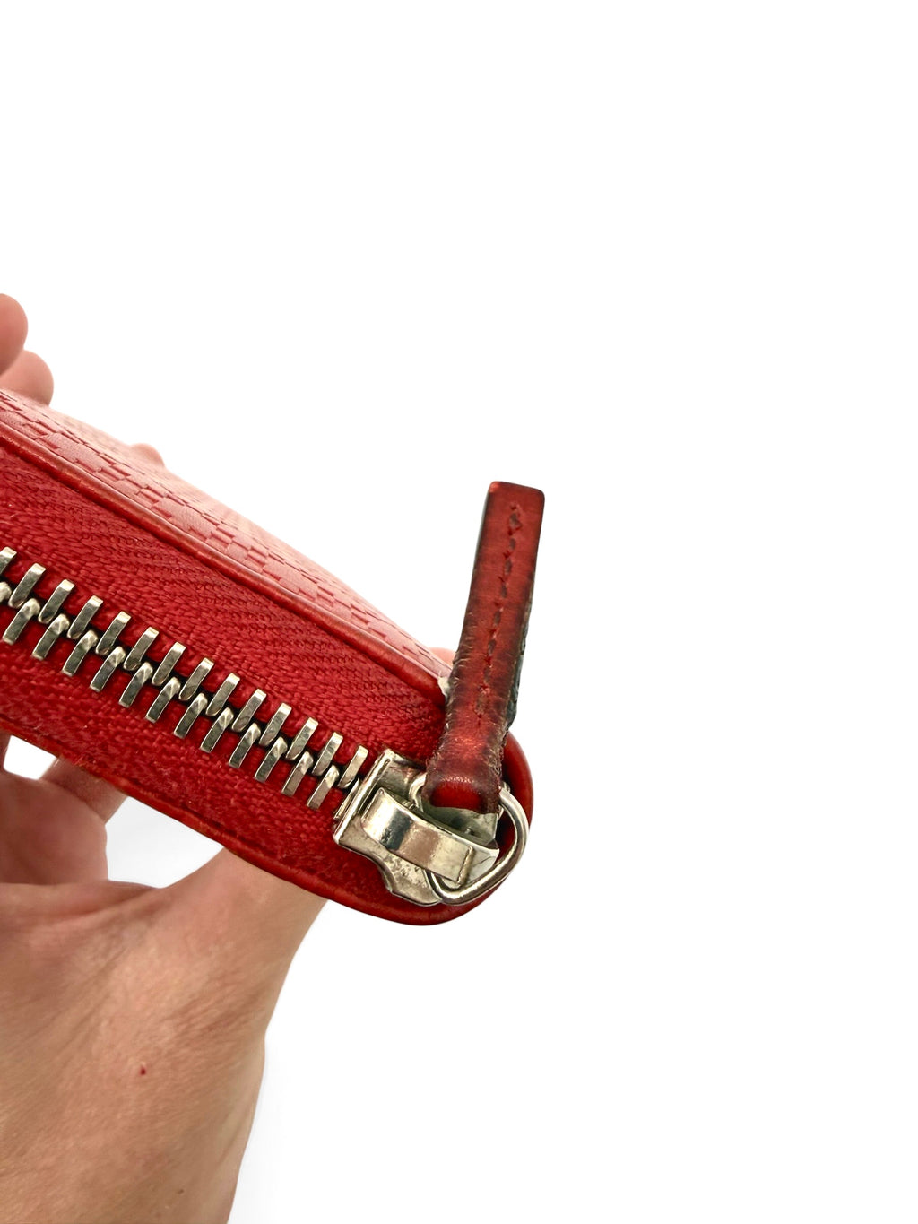 Gucci Red Diamante Leather Zip Around Wallet