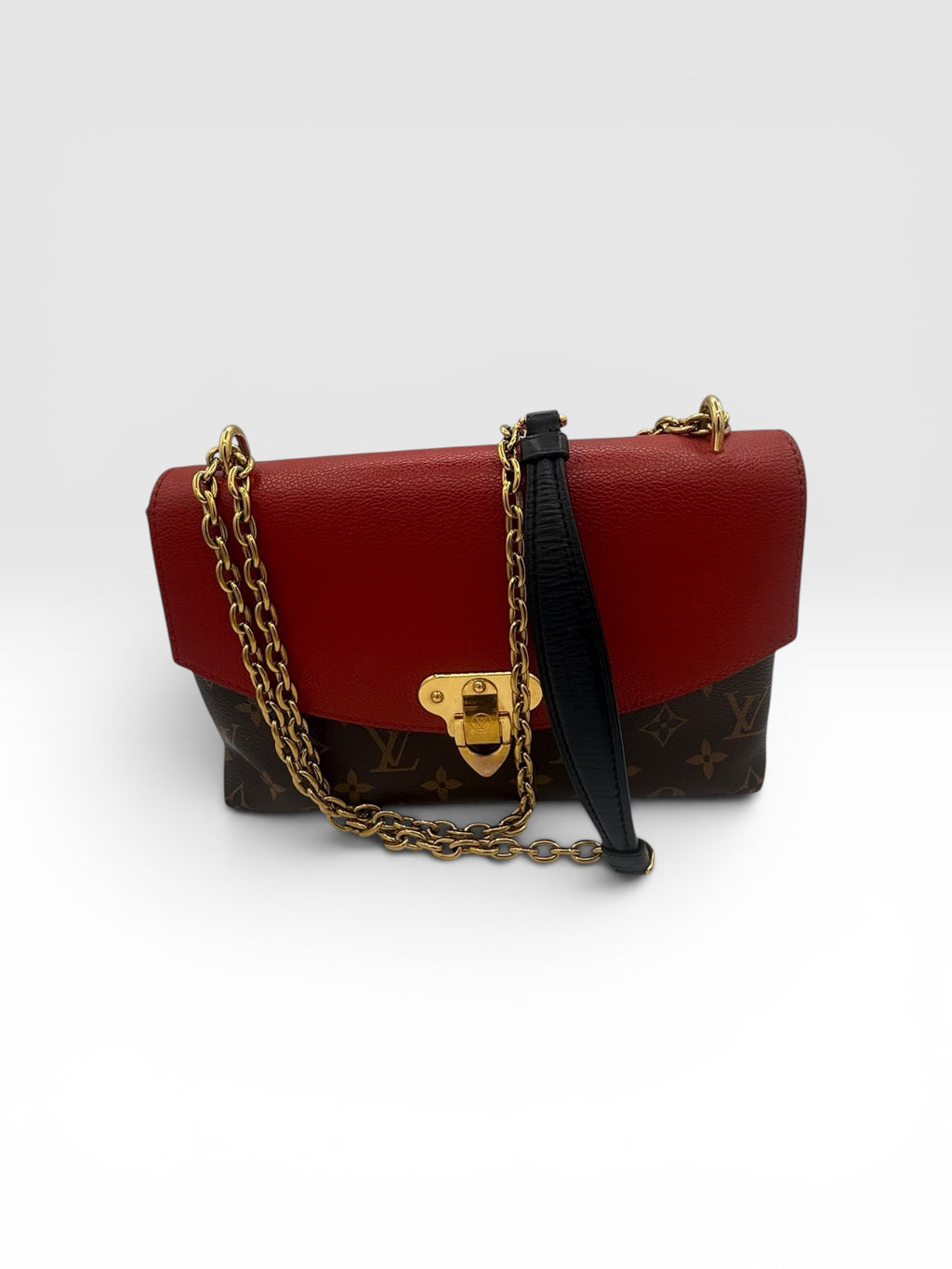 Louis Vuitton Saint Placide Monogram Canvas & Cerise Leather Crossbody Bag