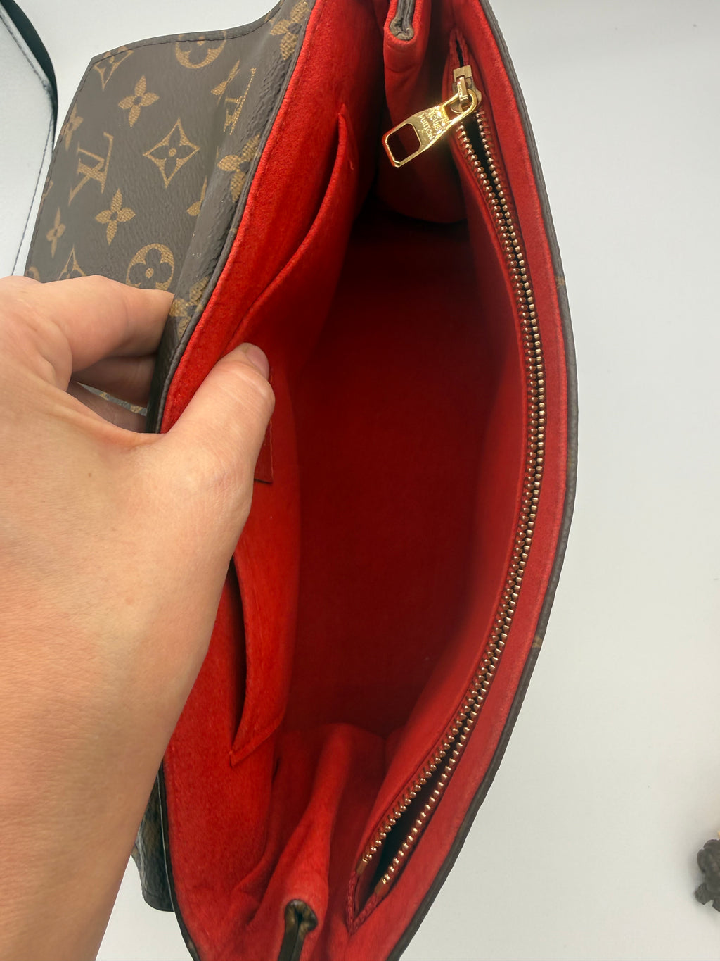 Louis Vuitton Saint Placide Monogram Canvas & Cerise Leather Crossbody Bag