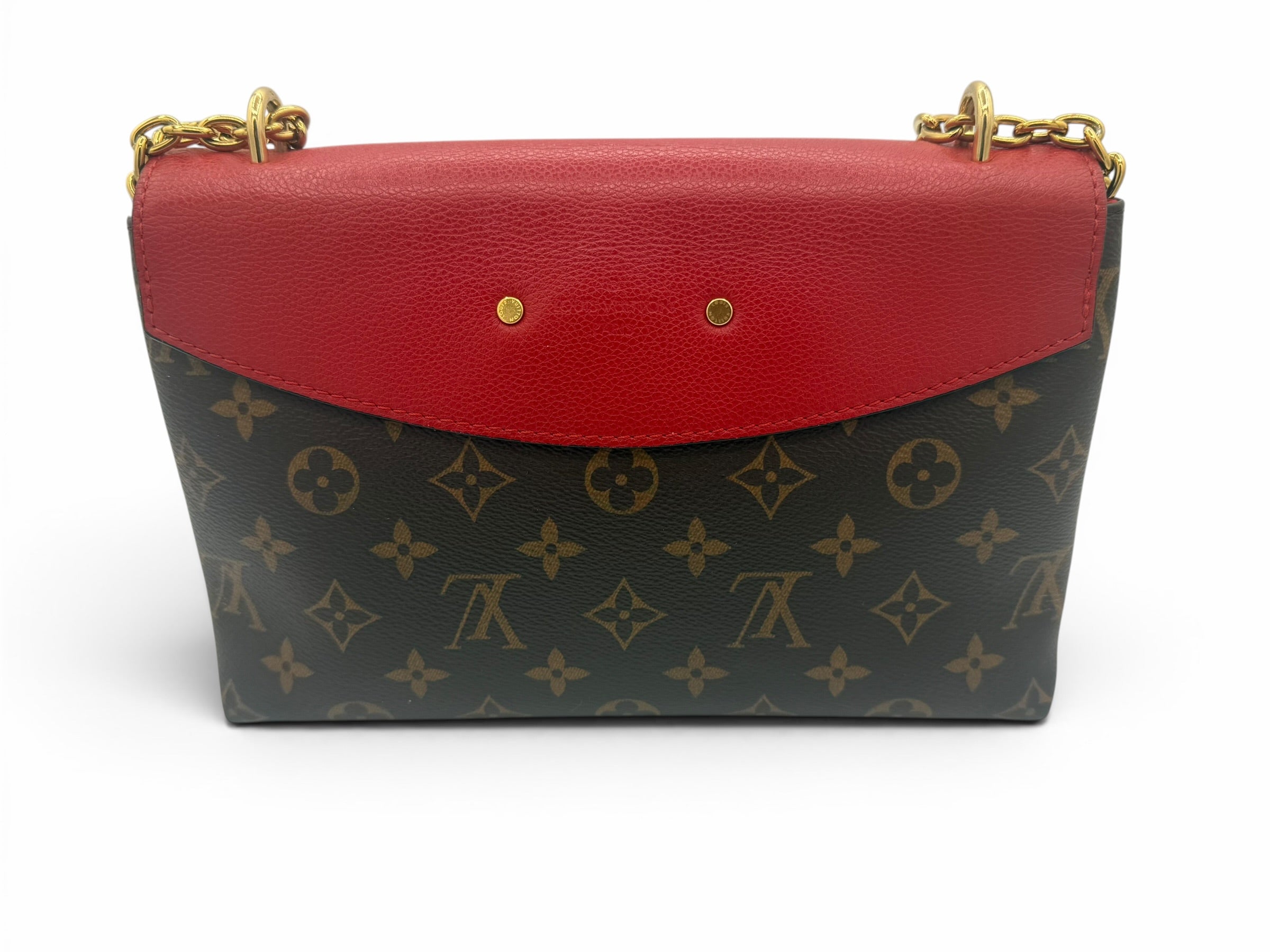 Louis Vuitton Saint Placide Monogram Canvas & Cerise Leather Crossbody Bag