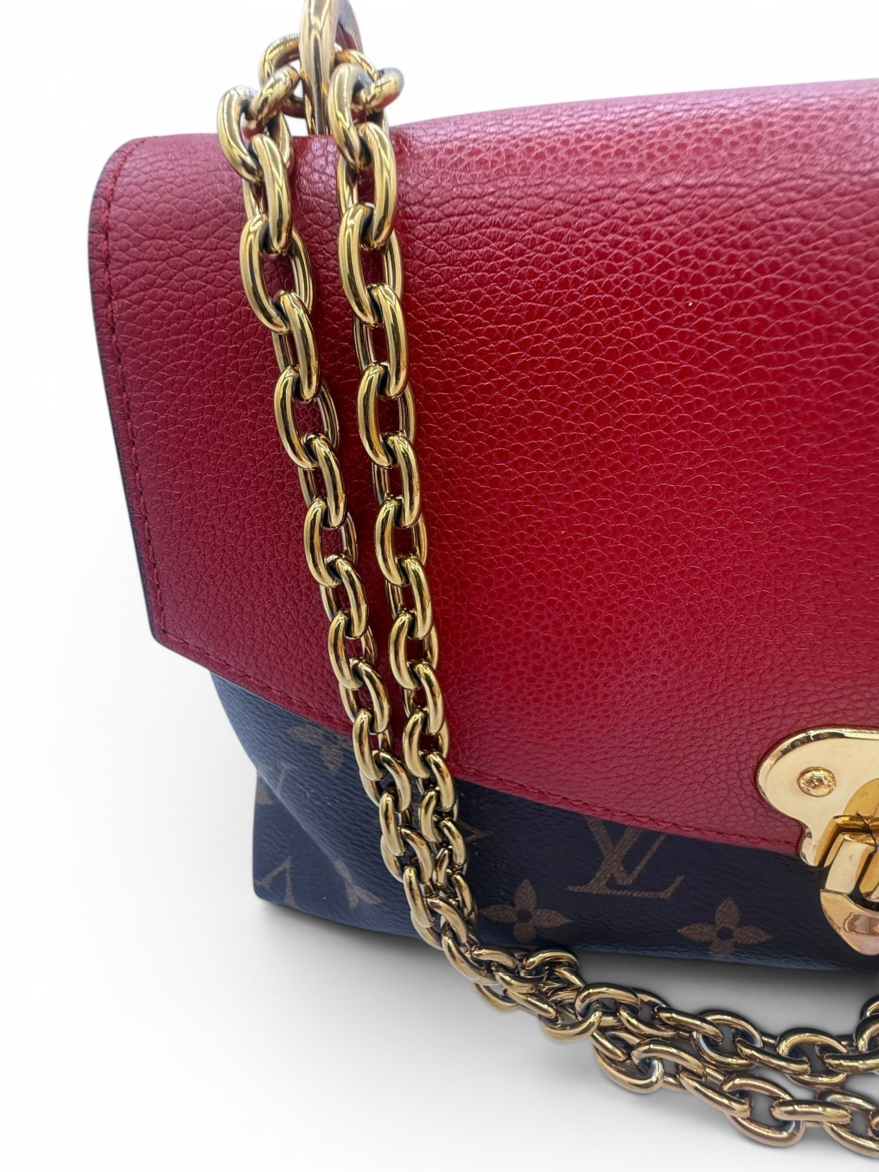 Louis Vuitton Saint Placide Monogram Canvas & Cerise Leather Crossbody Bag