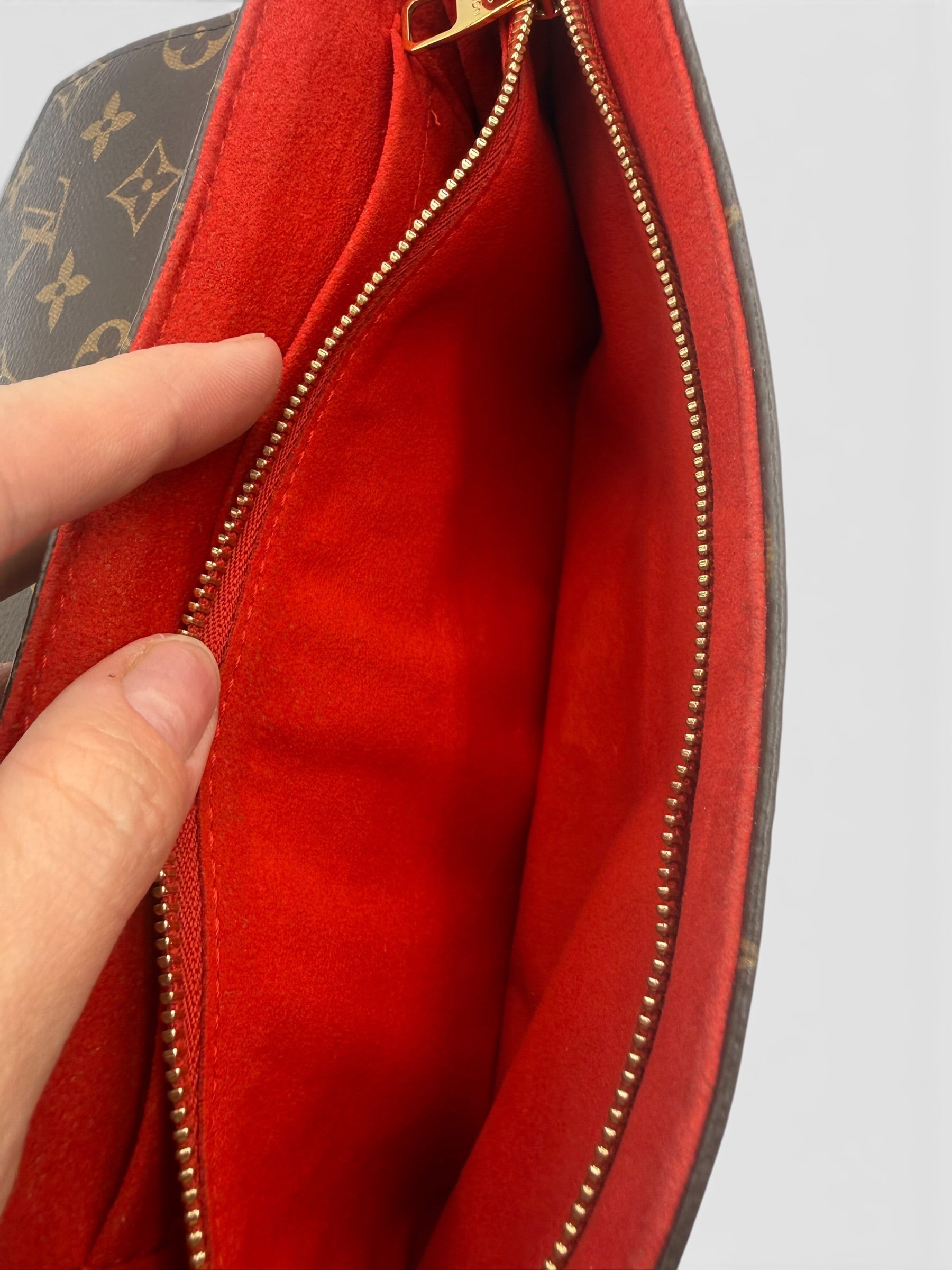 Louis Vuitton Saint Placide Monogram Canvas & Cerise Leather Crossbody Bag