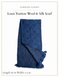 Louis Vuitton Logomania Wool & Silk Scarf | Navy Blue Monogram