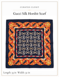 Gucci Vintage Horsebit Silk Scarf | Navy Red Gold Equestrian Print | 33 x 32 in