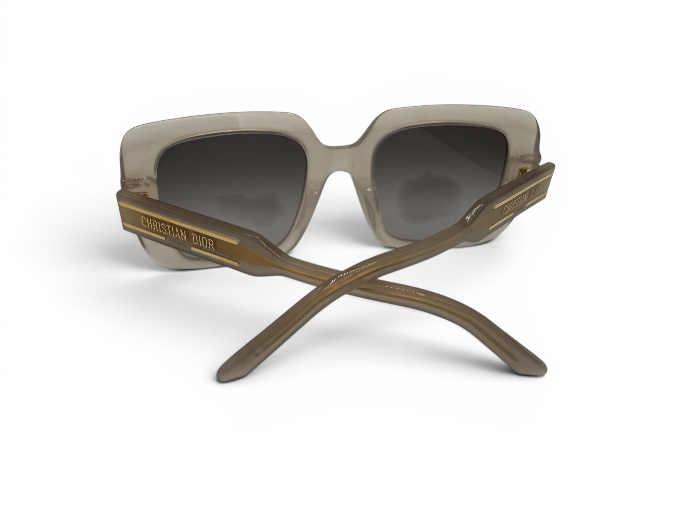 Christian Dior Signature S1I Oversized Square Sunglasses Taupe Gray Gradient Lenses