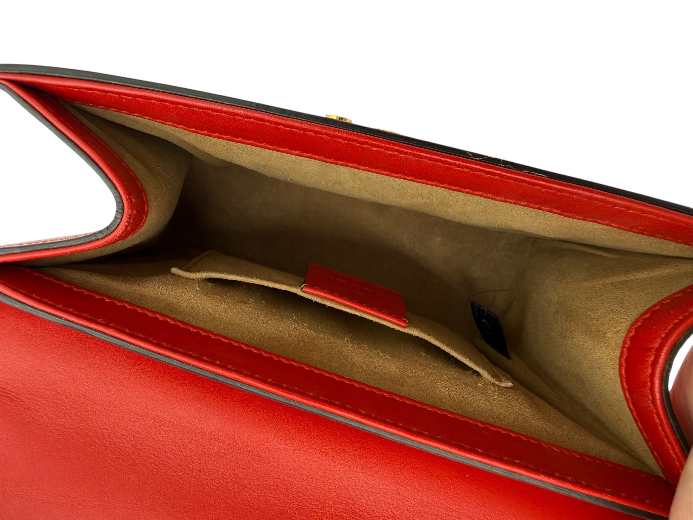 Gucci Bicolor Leather Padlock Small Chain Shoulder Bag In Red & Pink