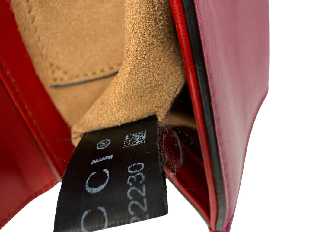 Gucci Bicolor Leather Padlock Small Chain Shoulder Bag In Red & Pink