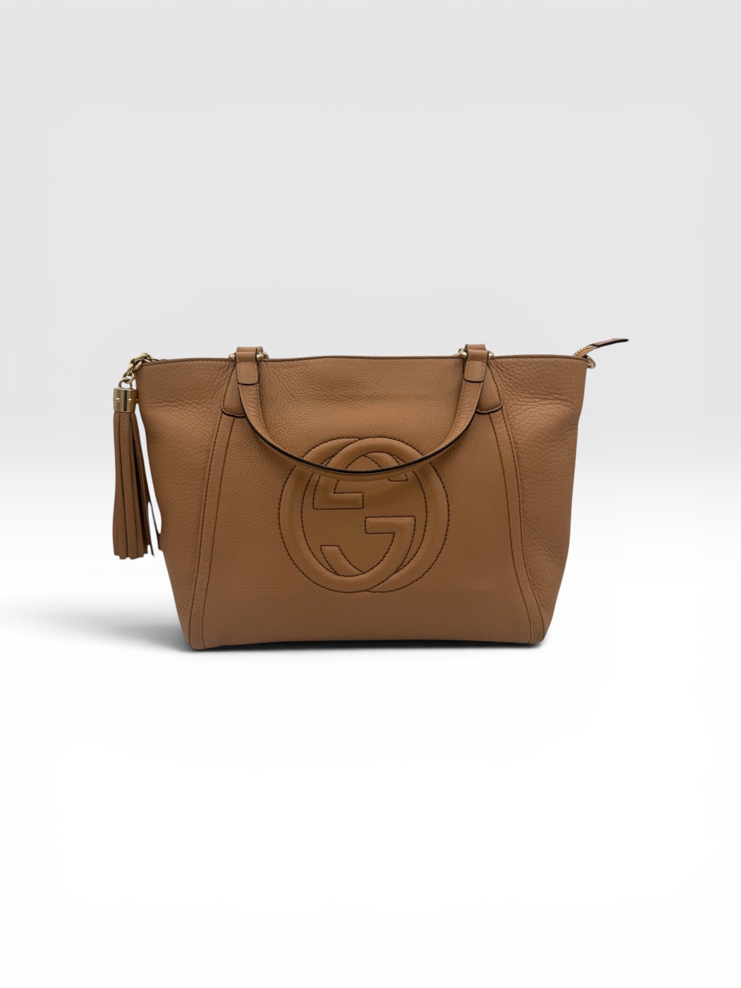 Gucci Soho Brown Leather Medium Top Handle Tote Bag