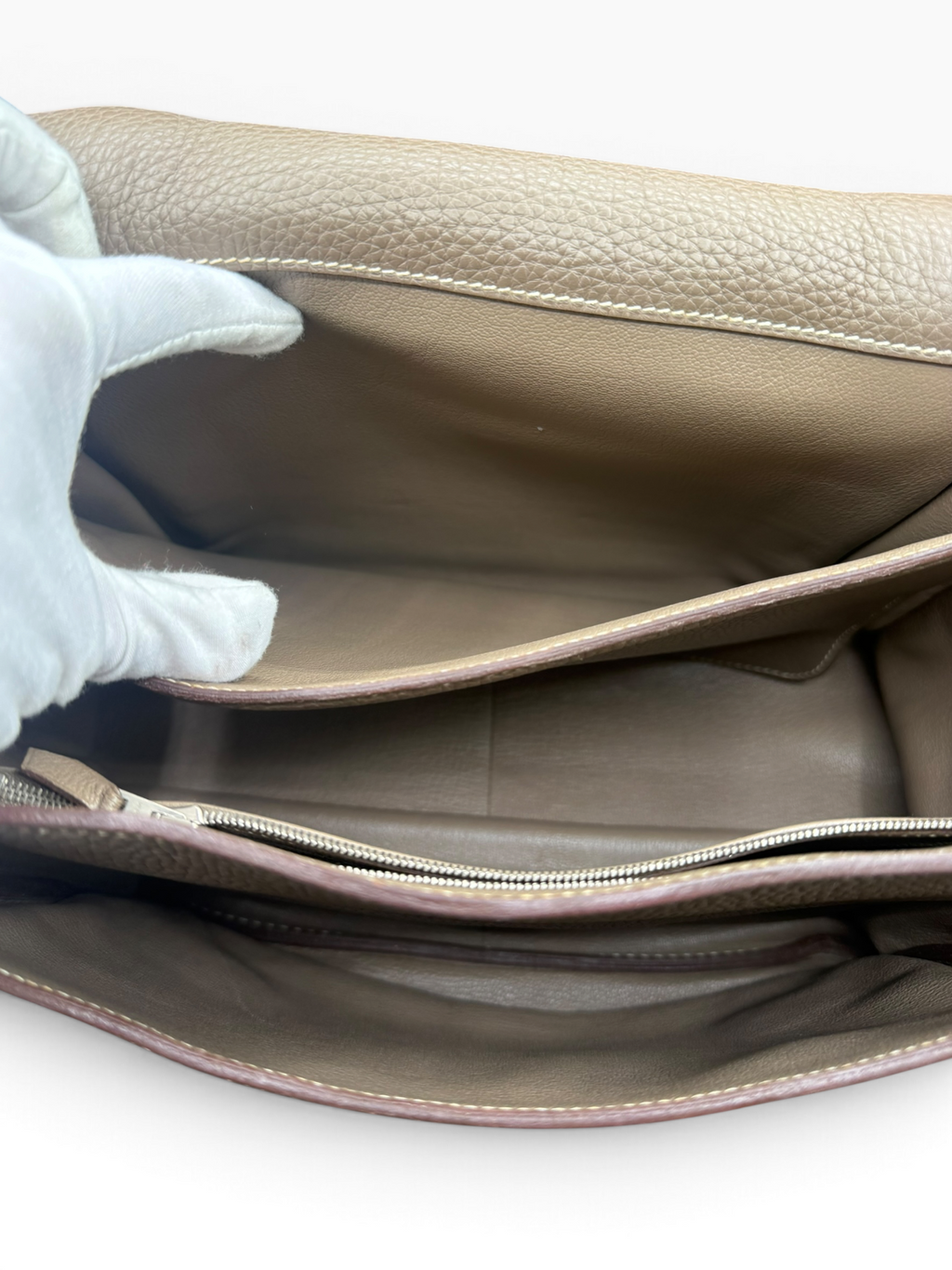 Hermès Steve Messenger 35 Étoupe Clémence Leather Bag with COA