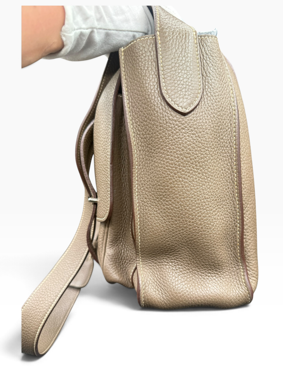 Hermès Steve Messenger 35 Étoupe Clémence Leather Bag with COA