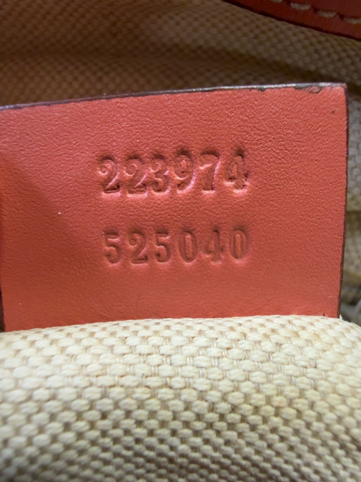 Gucci Vintage Sukey Diamante Canvas Peach Leather Medium Boston Bag