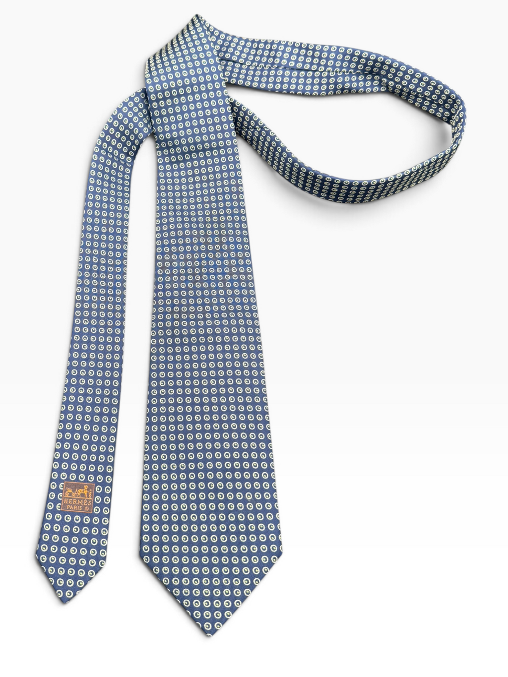 Hermès Blue Silk Micro Print Tie
