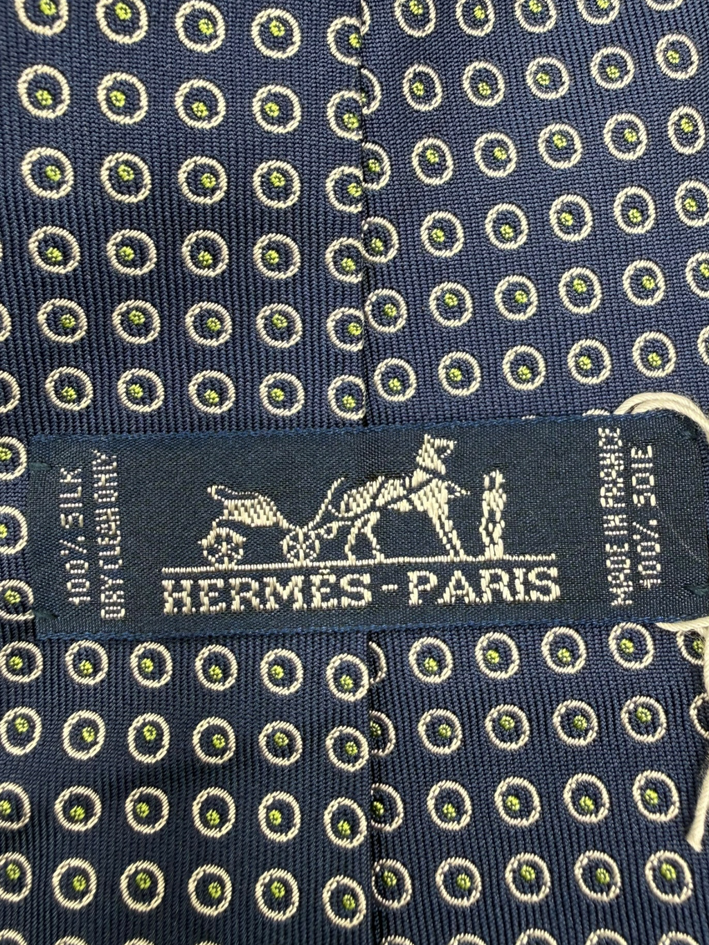 Hermès Blue Silk Micro Print Tie