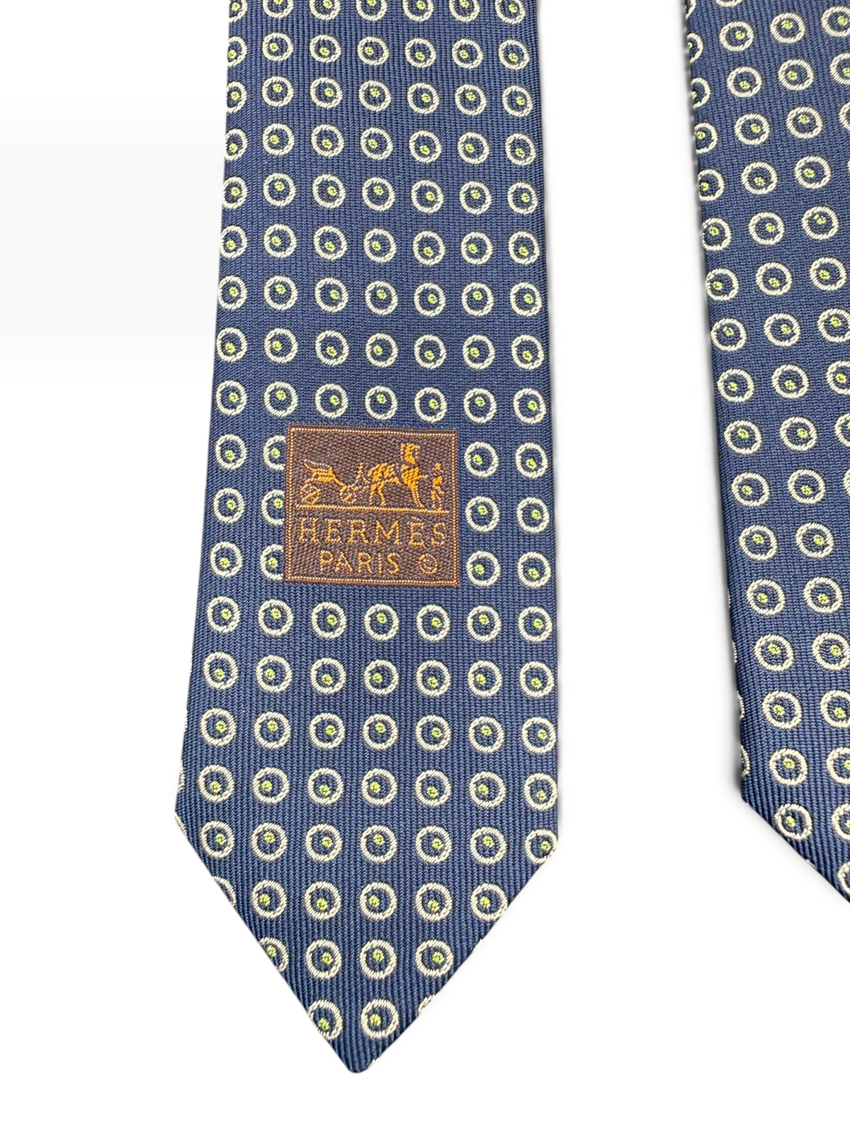 Hermès Blue Silk Micro Print Tie