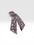 Louis Vuitton Floral Silk Bandeau Scarf Pink Purple Green Monogram Twilly